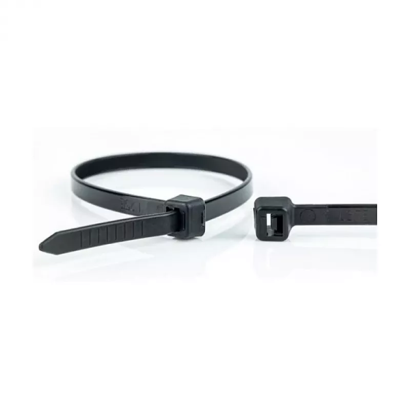 WKK Bridas de nailon negras estabilizadas a los rayos UV 100 x 2,5 mm, pack de 100
