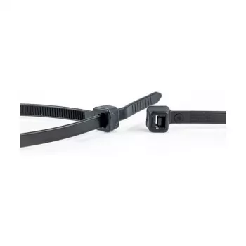 WKK Bridas de nailon negras estabilizadas a los rayos UV 100 x 2,5 mm, pack de 100
