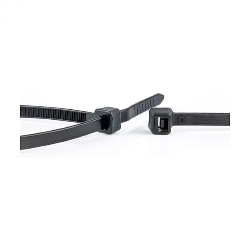 WKK Bridas de nailon negras estabilizadas a los rayos UV 100 x 2,5 mm, pack de 100