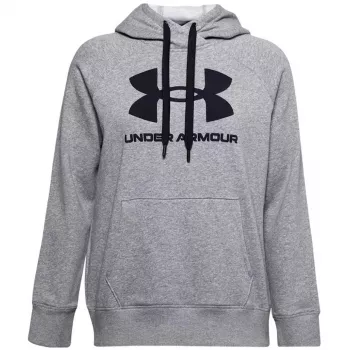 Under Armour mujer Rival Fleece sudadera con capucha y logo gris medio