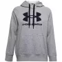 Under Armour mujer Rival Fleece sudadera con capucha y logo gris medio