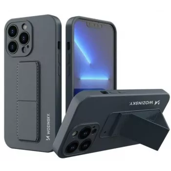 Wozinsky Apple iPhone 13 Pro funda con soporte de silicona con patas azul marino
