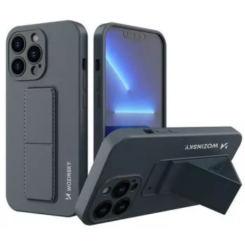 Wozinsky Funda con soporte de silicona para Apple iPhone 13 Pro Max azul marino