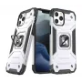Wozinsky Funda Ring Armor con soporte resistente para Apple iPhone 13 Pro Max Plata