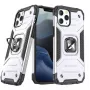 Wozinsky Funda Ring Armor con soporte para Apple iPhone 13, funda resistente a golpes, plata