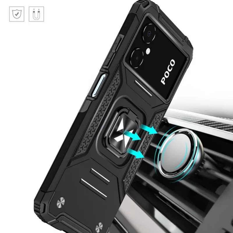 Wozinsky Ring Armor Case para Google Pixel 7 Pro - Funda blindada con anillo magnético - Negro