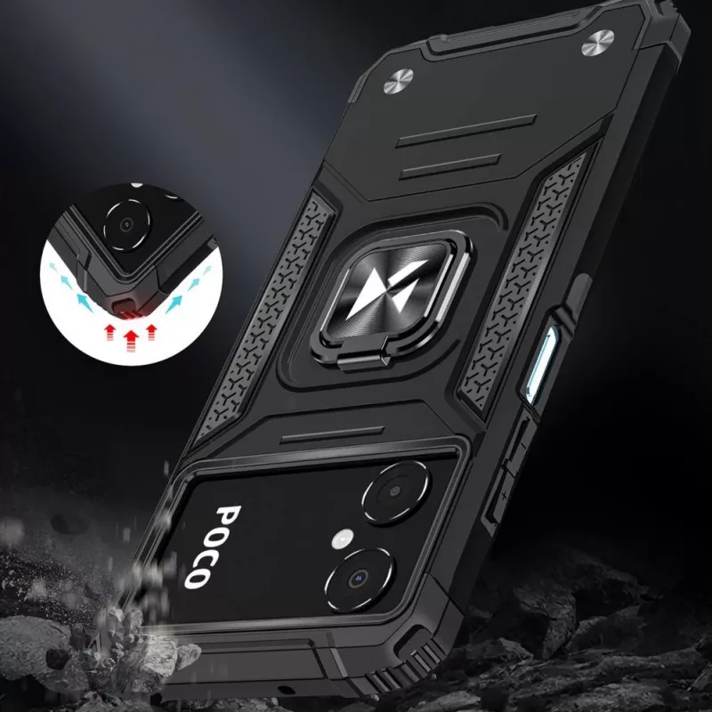 Wozinsky Ring Armor Case para Google Pixel 7 Pro - Funda blindada con anillo magnético - Negro