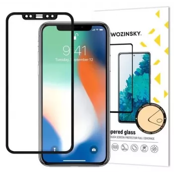 Wozinsky Protector de Pantalla Super Tough Full Glue Cristal Templado Completo Compatible con Funda para Apple iPhone XR / iPhone 11 Negro