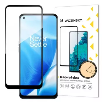 Wozinsky Super Tough Full Glue Cristal templado pantalla completa con marco Case Friendly OnePlus Nord N200 5G Negro