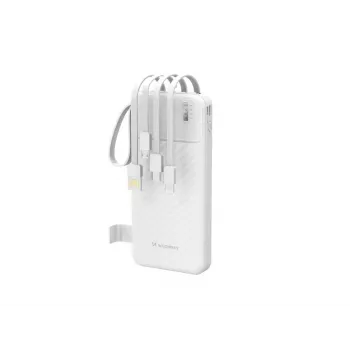 Wozinsky W11-W Batería Externa 10000mAh 10W con Cables Integrados y Linterna Blanco