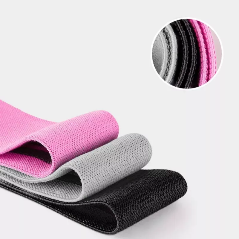 Wozinsky WFB-01 Set de bandas elásticas de tela mini para yoga, fitness, CrossFit (3 niveles)