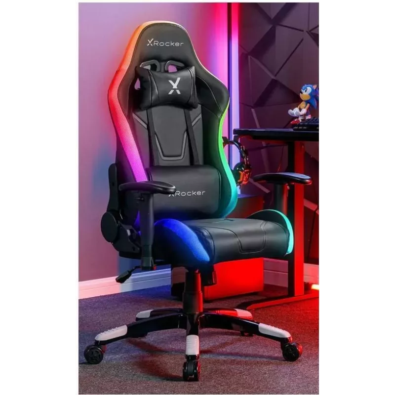 X Rocker Agility Compact Silla de oficina gaming eSports con iluminación LED y control por app - Negro (2023028)