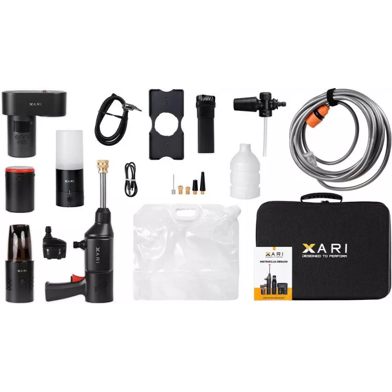 XARI Smart Kit XP2 Set de dispositivos inalámbricos para coche con power bank, hidrolimpiadora, aspiradora, compresor y linterna