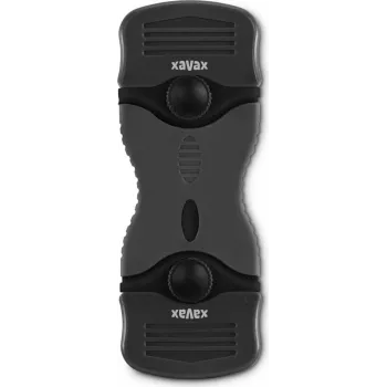Xavax Limpiacristales universal con 4 cuchillas de recambio, cuchilla de acero inoxidable retráctil, mango de plástico ergonómico, negro/plata 00111760