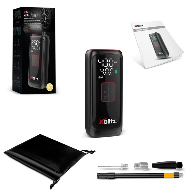 Bomba eléctrica Xblitz AIRMASTER 150 PSI digital LED con parada automática