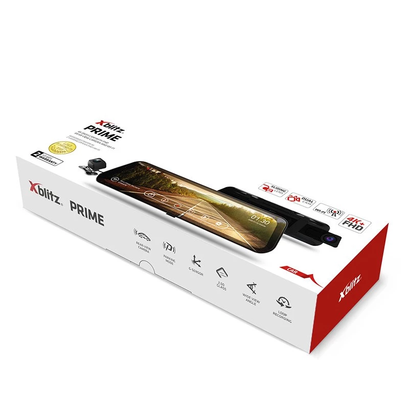 Dashcam con espejo retrovisor XBLITZ Prime con cámara trasera FHD y WLAN