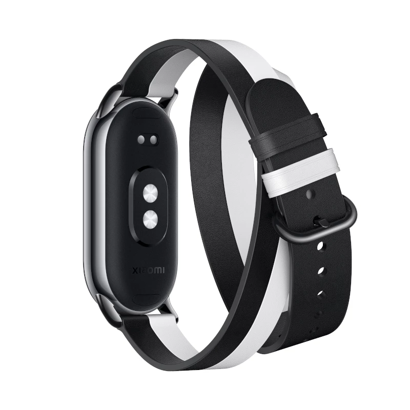 Xiaomi Smart Band 8 correa de doble vuelta - negra y blanca