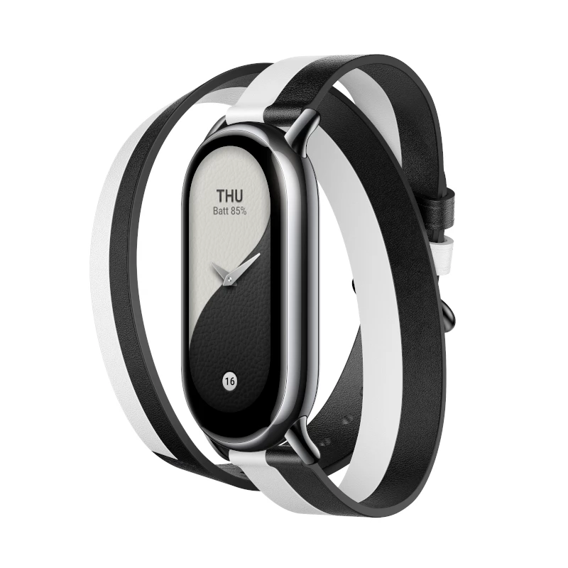 Xiaomi Smart Band 8 correa de doble vuelta - negra y blanca