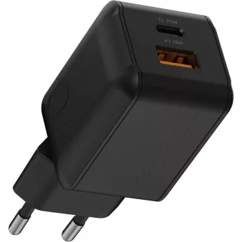 Xtorm NextGen GaN3 Ultra 70W PD cargador de pared USB-C y USB-A negro XECNG701