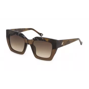 YALEA Gafas de sol de mujer SYA053V5107AY Cat Eye Havana montura de acetato lentes degradadas marrones 51/22/135 mm