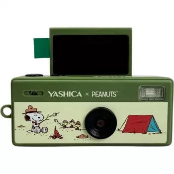 Yashica Funtastic Snoopy Green Cámara de llavero – 2MP CMOS, resolución interpolada 12MP, vídeo HD, USB-C