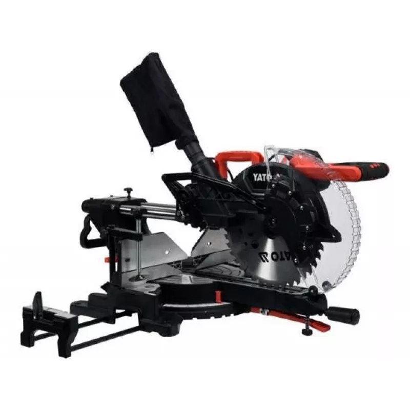 YATO Sierra de ingletar y tronzar 1800W con función de tracción y láser, 305mm