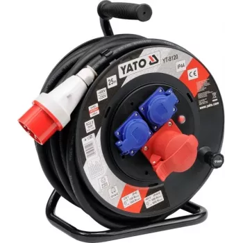 Yato YT-8120 alargador de cable enrollable 3 tomas 25 m
