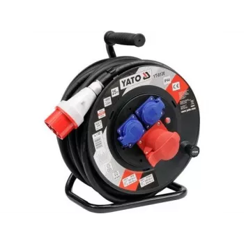 Yato YT-8120 alargador de cable enrollable 3 tomas 25 m