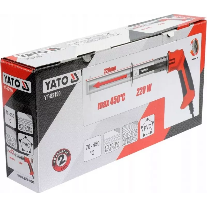 Yato YT-82190 Pistola de aire caliente cortador térmico 450 °C 220 W naranja, acero