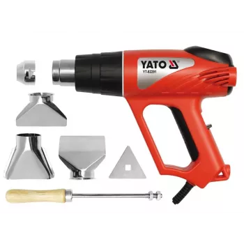 Yato YT-82291 pistola de aire caliente 2000 W 550 °C con 4 boquillas y raspador