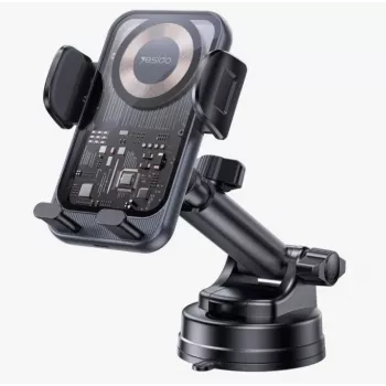 Soporte de carga inalámbrica para coche con ventosa YESIDO 15W negro