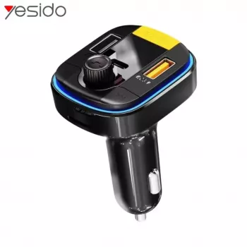 YESIDO Transmisor Bluetooth a FM Cargador rápido para coche 43W Y45 Negro