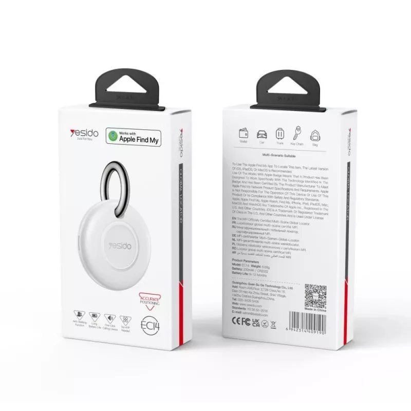 YESIDO localizador GPS compacto con Apple Buscar - Blanco