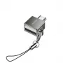 YESIDO Adaptador OTG USB Type-C GS08 Mini de aleación de aluminio con lector de tarjetas - negro