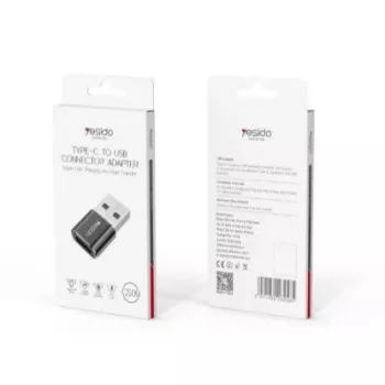 YESIDO GS09 Mini Adaptador OTG USB Type-C a USB-A de aleación de aluminio Negro