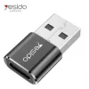 YESIDO GS09 Mini Adaptador OTG USB Type-C a USB-A de aleación de aluminio Negro