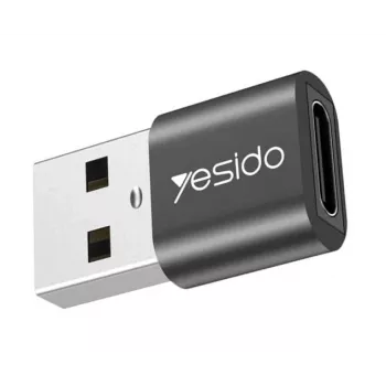 YESIDO GS09 Mini Adaptador OTG USB Type-C a USB-A de aleación de aluminio Negro