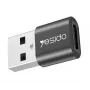 YESIDO GS09 Mini Adaptador OTG USB Type-C a USB-A de aleación de aluminio Negro