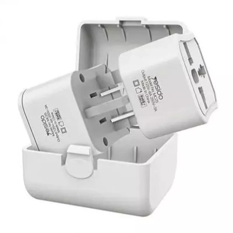 YESIDO MC25 Adaptador de Viaje Juego de Enchufes Blanco