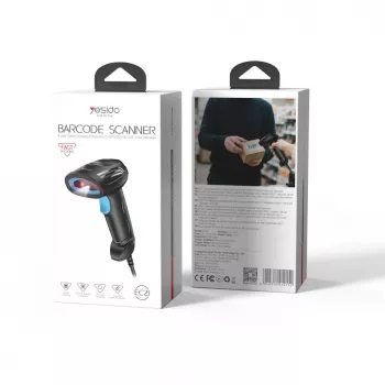 Lector de códigos de barras con cable YESIDO S50 Negro