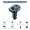 YESIDO Y44 Reproductor MP3 Cargador de coche Bluetooth, 2 USB, negro