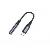 YESIDO Cable adaptador de audio Lightning a 3,5 mm YAU37, nailon trenzado, aleación de aluminio, negro, 12 cm
