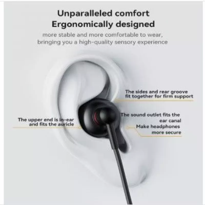 Auriculares in-ear YESIDO YH48 de aleación de aluminio con mando a distancia y conector Lightning, con cable, negro