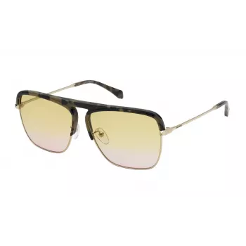 Gafas de sol ZADIG & VOLTAIRE SZV321 - Montura de hombre pilot square - Negra - Lentes grises tintadas - 60/13/140 mm