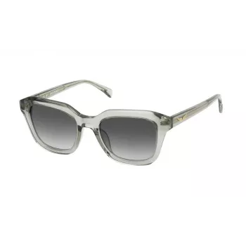 ZADIG & VOLTAIRE SZV364-5009RM Gafas de sol unisex rectangulares - Montura de acetato negra, lentes grises degradadas - 50/17/140 mm