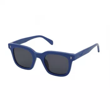 Gafas de sol unisex ZADIG & VOLTAIRE SZV401-480D82 rectangulares - montura negra de acetato, lentes de policarbonato grises, 48/17/140 mm