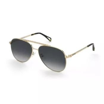 ZADIG & VOLTAIRE Gafas de sol rectangulares de hombre SZV415-600300, montura negra, lentes grises, 60/17/140 mm
