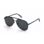 ZADIG & VOLTAIRE SZV415-600531 Gafas de sol cuadradas unisex, montura de acetato negra, lentes de policarbonato grises, protección UV400