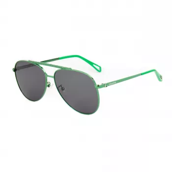 ZADIG & VOLTAIRE SZV415-600G09 Gafas de sol mujer rectangulares - montura de acetato negra, cristales de policarbonato grises, protección UV400