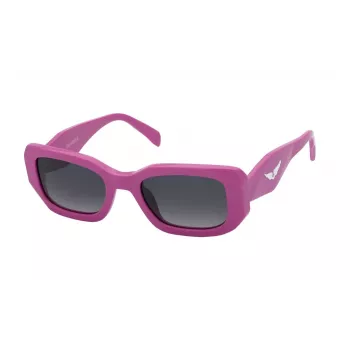 ZADIG & VOLTAIRE Gafas de sol de mujer SZV368-5202GF montura de acetato negra, forma cuadrada, lentes grises degradadas 52/18/140 mm